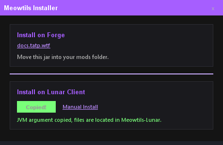 Meowtils Installer completed