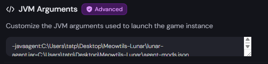 Lunar JVM arguments